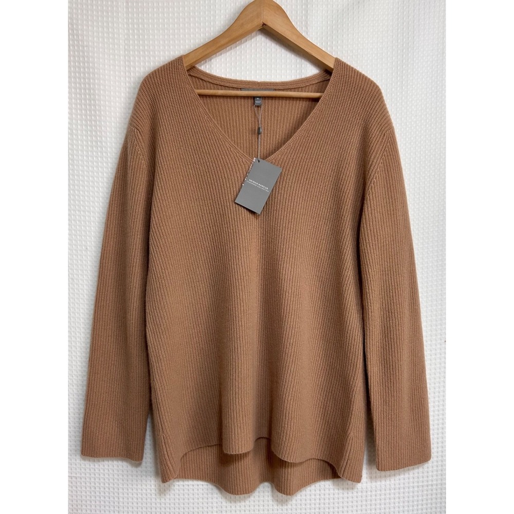 NWT Neiman Marcus 100% Cashmere Camel Women's size XL Ribbed Sweater a - Picture 9 of 9